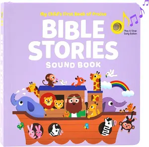 Hello 2 Kids Bible Stories Christian Sound Books for Kids - 6 Bible Songs - Christening, Baptism Gifts for Boys and Girls - Religious Toys, Interactive Music Books for Toddlers - Baby Dedication