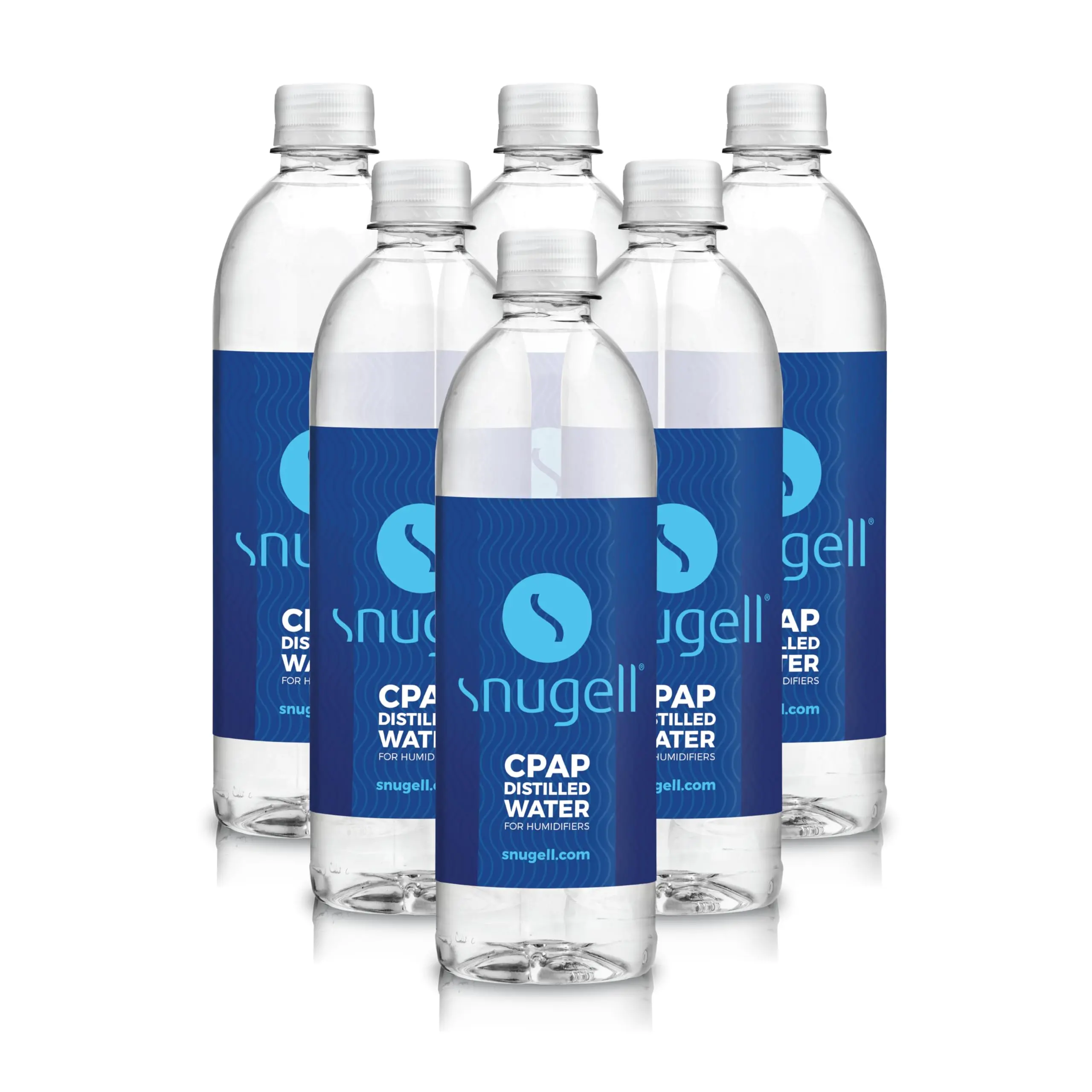 Snugell Ultra-Pure BPA-Free Distilled Water for CPAP Machines 6-Pack 12-Pack 20 oz Each Travel-Friendly 24-Day Supply Made in USA