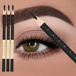3Pcs Black Line Eyebrow Design Pen Embroidery Hard Core Makeup Artist Drawing Eyebrow Waterproof Eyebrow Scale Positioning Pen Precisely Sculpted Brows Eyebrow Pencil