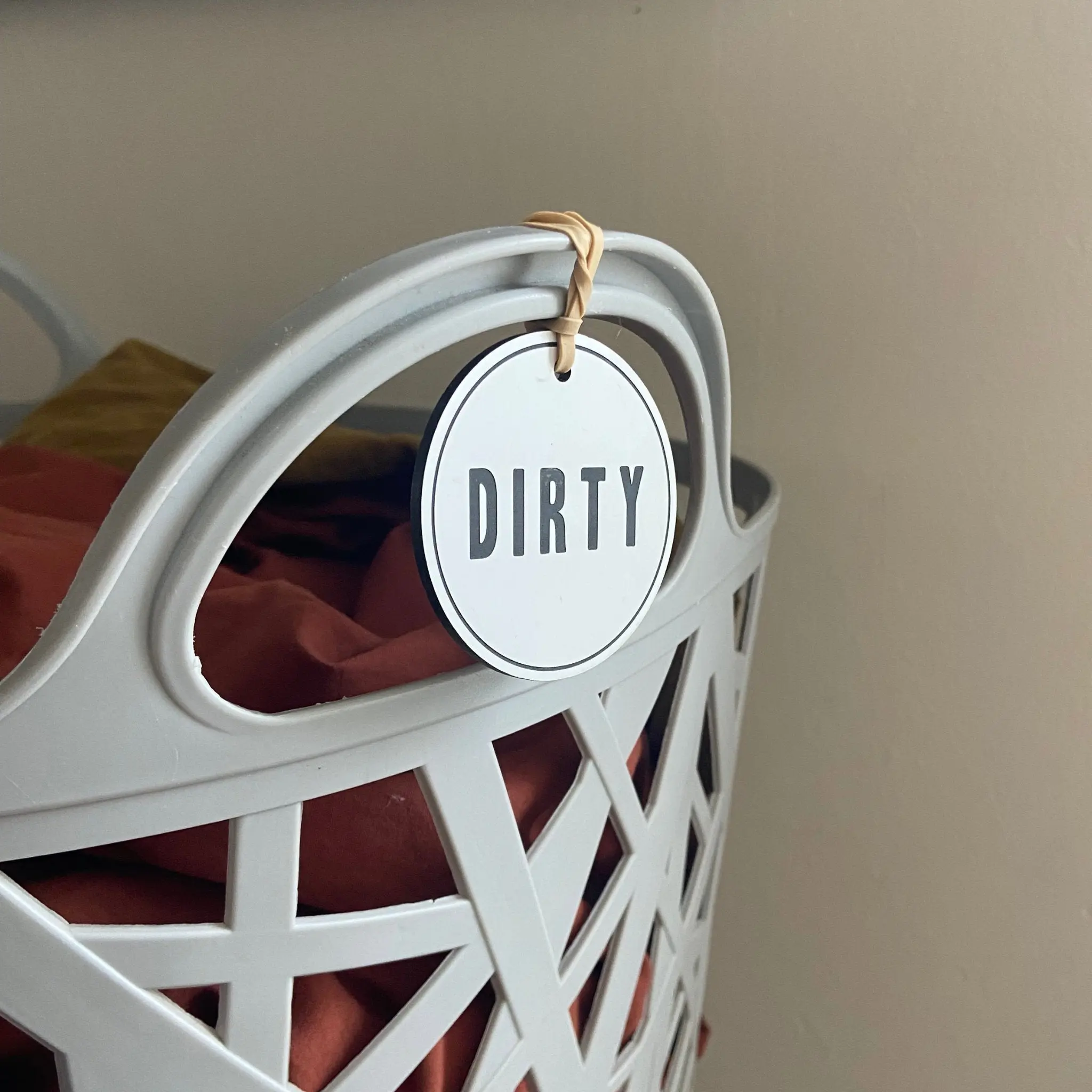 Clean & Dirty Laundry Basket Labels | Hamper Basket Tag Organization  |  2.5"x 2.5" Inch Laser Engraved White and Black