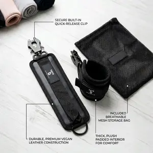 Ankle & Wrist Lifting Cuffs for Leg & Arm Workouts - Use For Cable Lateral Raises , Tricep Extensions,  Kickbacks, Hip Stretches , Glute Workouts,  Weighted Pull-ups.  Adjustable Strap, Unisex Design, Neoprene Padding.