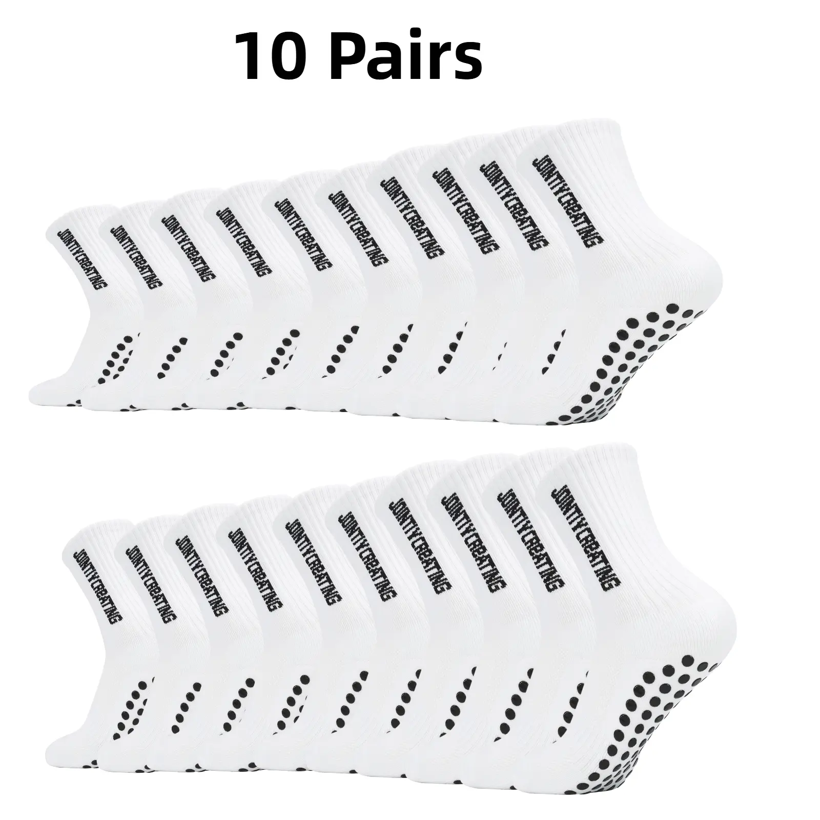 AMLANG 5/10 Pairs Anti Slip Grip Soccer Socks for Men, Non-Slip Traction Athletic Socks, Breathable Football Basketball Sports Socks with Full Sole Grip Pads