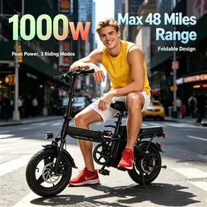 ASKMY E14 Urban Folding E-Bike 1000W, 12-Month Warranty,  Enhanced Safety Battery, Dual Disc Braking System | UL2849 Certified,Easy Storage- Long Range 45 Miles | 14" Compact Tires,