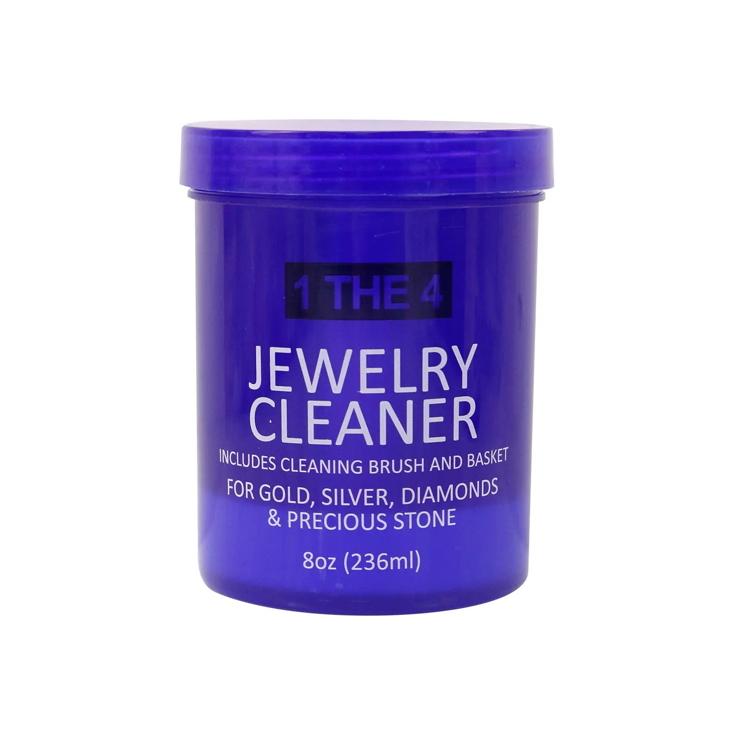 1 THE 4 Cosmetics 8oz Powerful Jewelry Cleaner Solution with Cleaning Brush & Accessories for Cleaning, Costume Jewelry Protection, Powerful Cleaning Solution, Fine Jewelry Safe