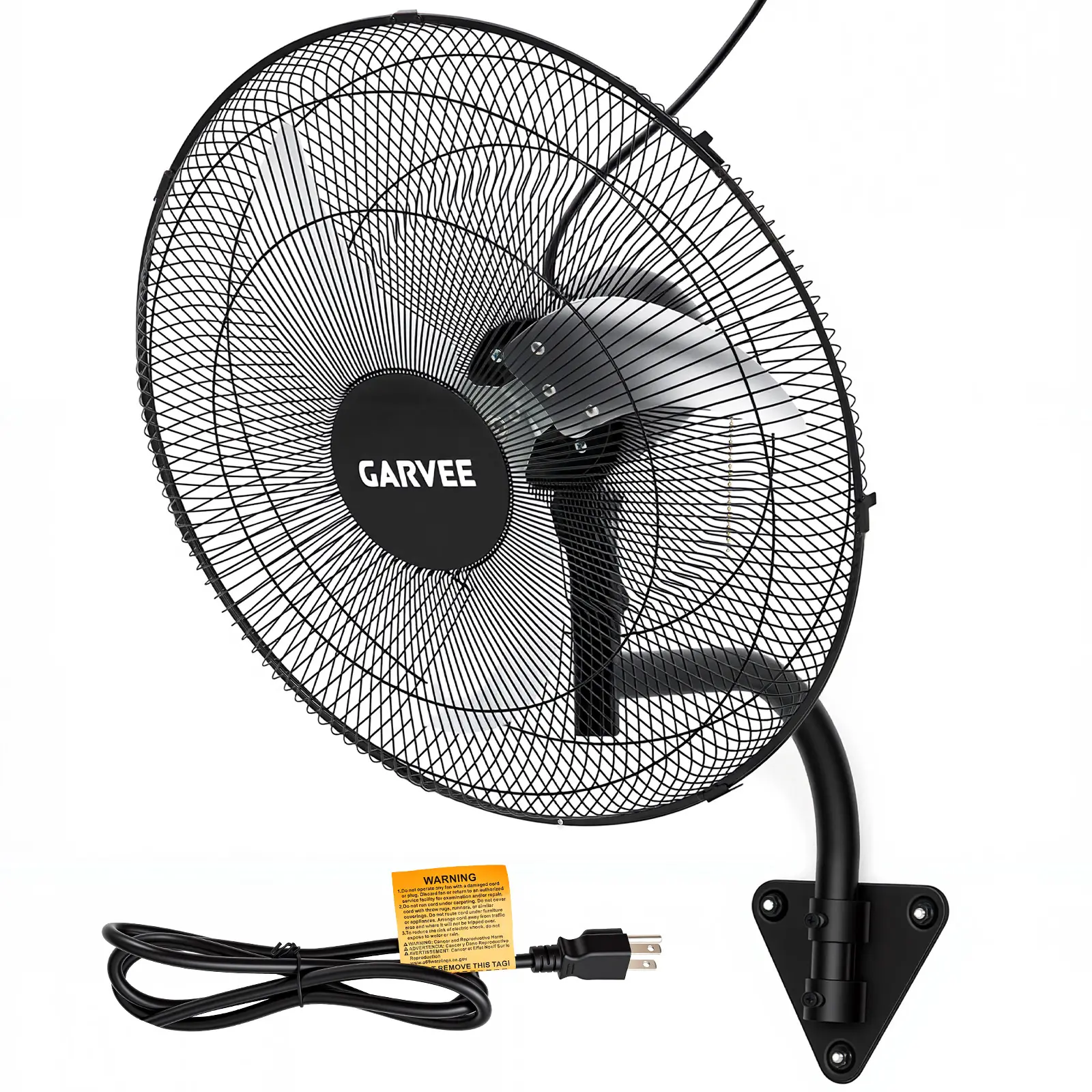 High speed industrial wall mounted fan -18 inch metal, 3-speed, 3500 CFM, 90 ° swing, 30 ° tilt, heavy-duty, suitable for garages, warehouses, workshops - non waterproof, 18 inch metal structure