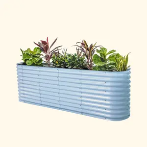 32" Extra Tall 9 In 1 Large Modular Metal Raised Garden Bed Kit Heavy Duty Planter for Outdoor Planters Comfortable Gardening
