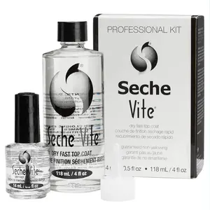 Seche Vite Professional Refill Kit, High-Gloss Clear Gel Topcoat & Nail Polish, Quick-Dry, Long-Shine Formula for Natural Nails, Fiberglass & Acrylic Extensions, 4.5oz