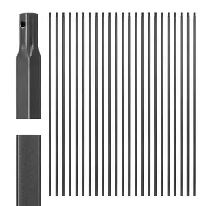 VEVOR Staircase Balusters 31 Pack, 44 Inch Durable Carbon Steel Stair Balusters, 0.5 Inch Indoor Square Metal Spindle Railing, Corrosion-Proof Hollow Deck Railing with Pre-Drilled Holes, Matte Black