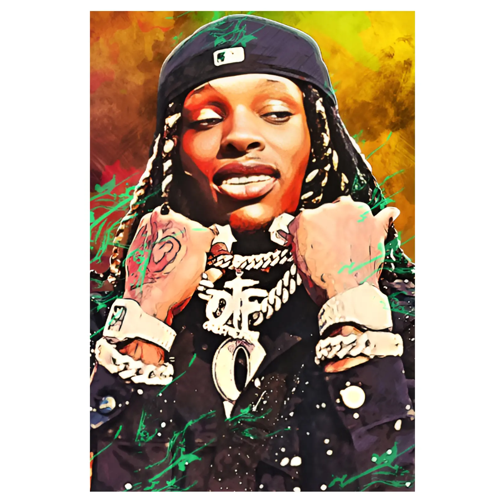 1-count-12x18-frameless-king-von-music-canvas-poster-wall-art-for