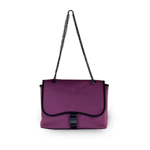 Pop Ups Brand Neoprene Flap Buckle Bag with Chain Strap