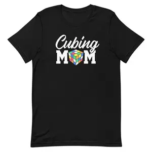 POPtees.shop Cubing Mom Dark Rubik's Cube Shirt 100% Cotton Unisex Classic Fit Advanced Digital Printing Technology - Fabric