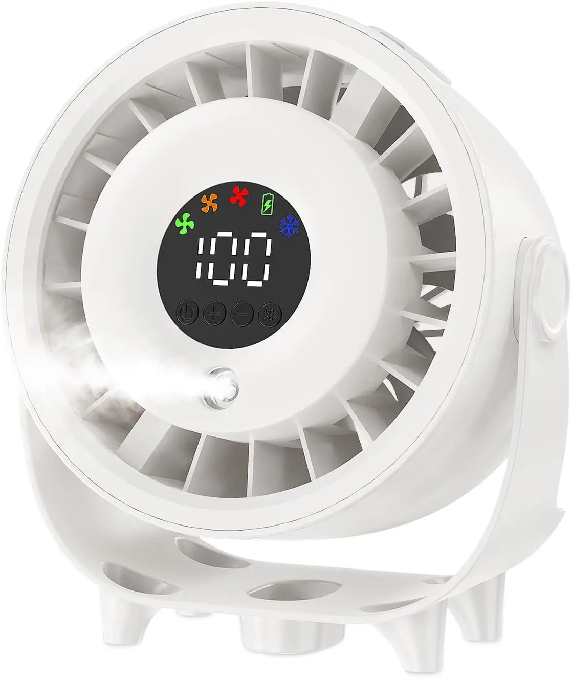 New Misting Humidifying Rapid Cooling Desk Fan - Low Noise, Digital Display, Button-Controlled, Fine Absorbable Mist, Hanging Hole Design, DC-Powered Multi-Speed Variable-Speed Cooling Desk Fan, Multi-Speed Desk Fans, Cooling Desk Fans