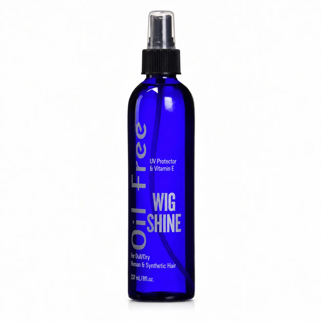 Oil-Free Wig Shine Spray (8 oz) - Vitamin E Infused, Revives Dull Dry Human & Synthetic Hairpieces, Controls Oil, Delivers Lightweight Gloss, Natural Scent Daily Care Mist