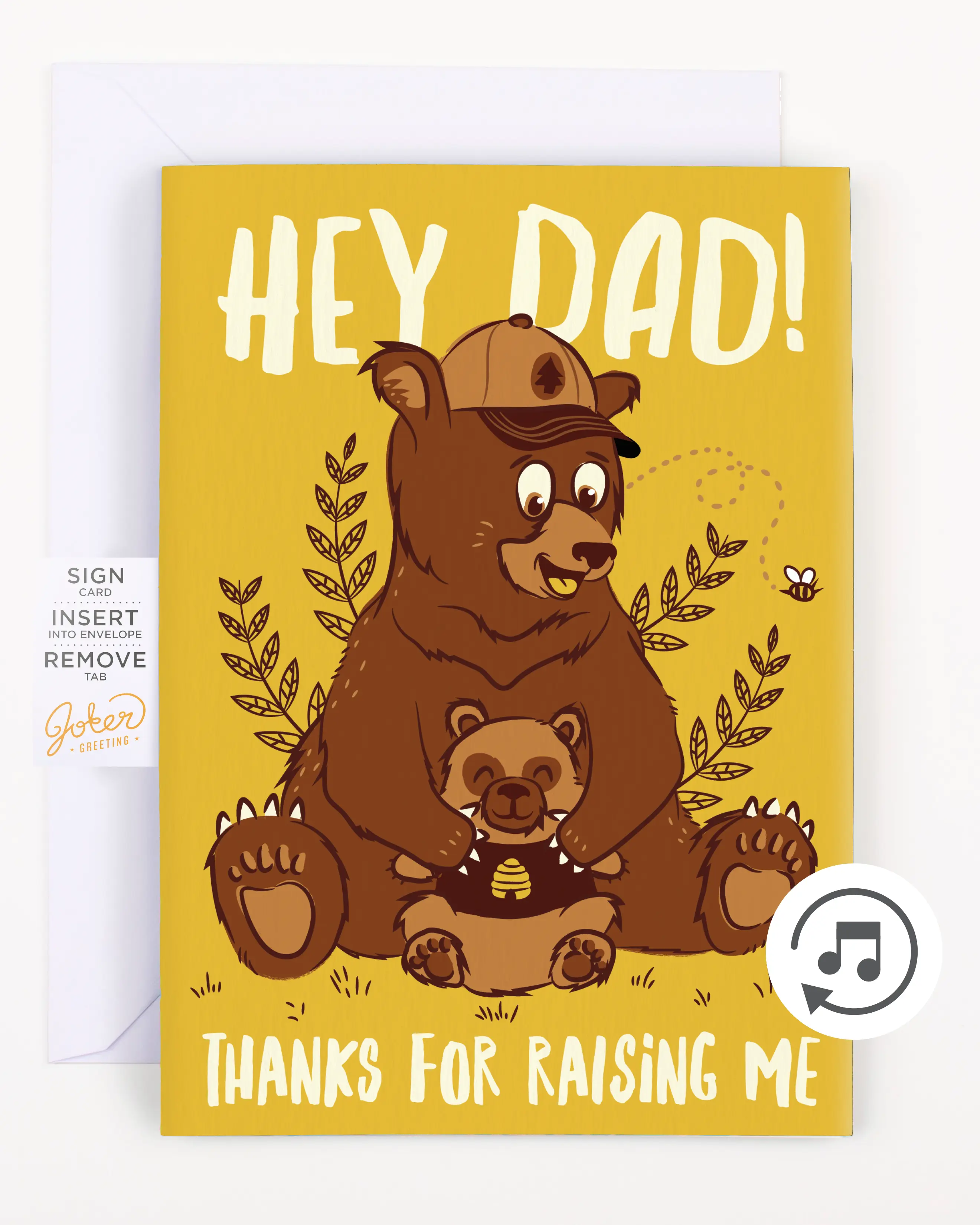 Father's Day Print Greeting Cards, Glitter Playful Cards for Grandpas with Sample Sound (Endless Baby Crying Feature)