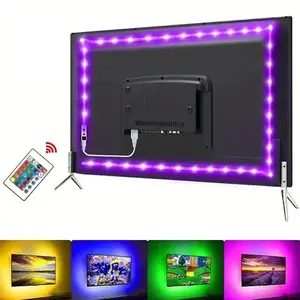USB-Powered LED Strip Light, DIY TV Backlight Ambient Lighting for Home Décor, LED Light Strips for Bedroom and Living Room Backlit Effects, TV LED Lights, Adjustable Led Lights