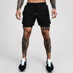 Men’s Black Adjustable Athletic Shorts - Menswear, Mens Clothing, Casual Drawstring, Quick Dry, Zipper Pocket Summer Gym Running Wear