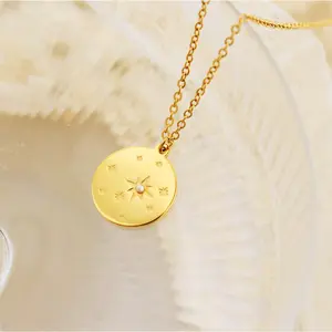 Emma Manor EM 18k Gold Plated Galaxy Women Pendant Necklace for Gift - Elegant Daily Wear Jewelry with Non-Hypoallergenic Materials