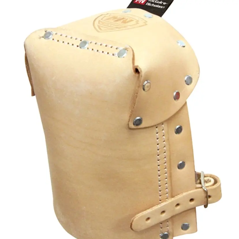 Heavy-Duty Leather Knee Pads with Thick Padding & Sturdy Strap, Impact Protection for Work, Gardening & Sports, Abrasion-Protective, Adjustable Protective Gear, Cushioning, Construction, Athletic Protective Gear