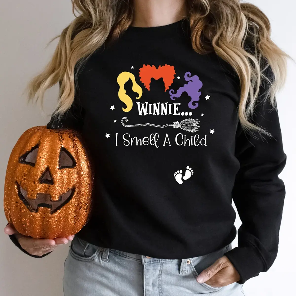 Hocus Pocus Maternity Sweatshirt, Winnie I Smell a Child Sweatshirt For Halloween, Pregnancy Announcement Shirt For Halloween, Sanderson Sis Shirt Gift, Halloween Maternit Shirt