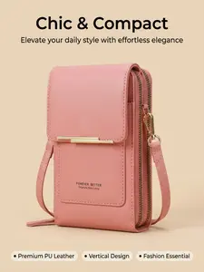 Women's Rfid Anti-Theft Waterproof Crossbody Bag, Transparent Touch Screen Phone Case, Multi-Layer Card Slots, Lightweight Business Travel Backpack, Trendy Crossbody Bag