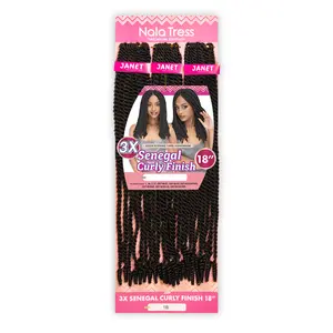 Janet Collection Synthetic Hair Crochet Braids 3X Senegal Curly Finish 18"
