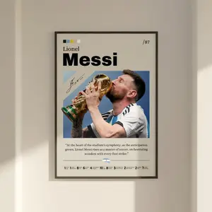 Lionel Messi poster, print fan gift, Football print, Messi Wall art 2