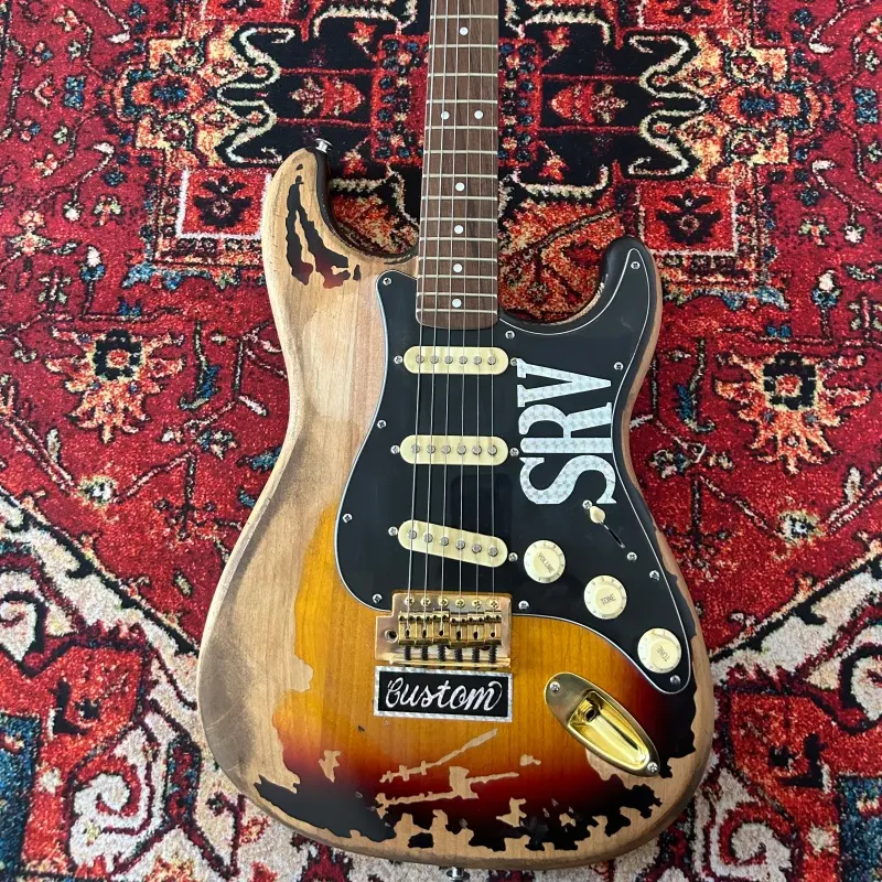 Classic Heavy SRV Style Electric Guitar - Alder Body, Rosewood Fingerboard, Maple Neck, Chrome Hardware, Gift Ideas for Music Lovers