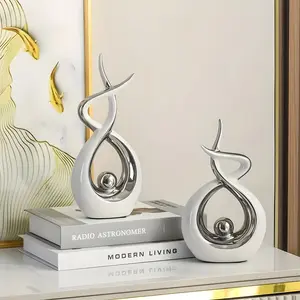 2 pieces of modern sculpture dining table living room decoration, TV stand and office desk decoration, suitable for coffee table and shelf decoration, a great gift item, Modern Home Decoration