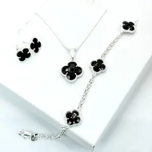 Set  Pendant + Chain + Earrings + Bracelet Silver 925