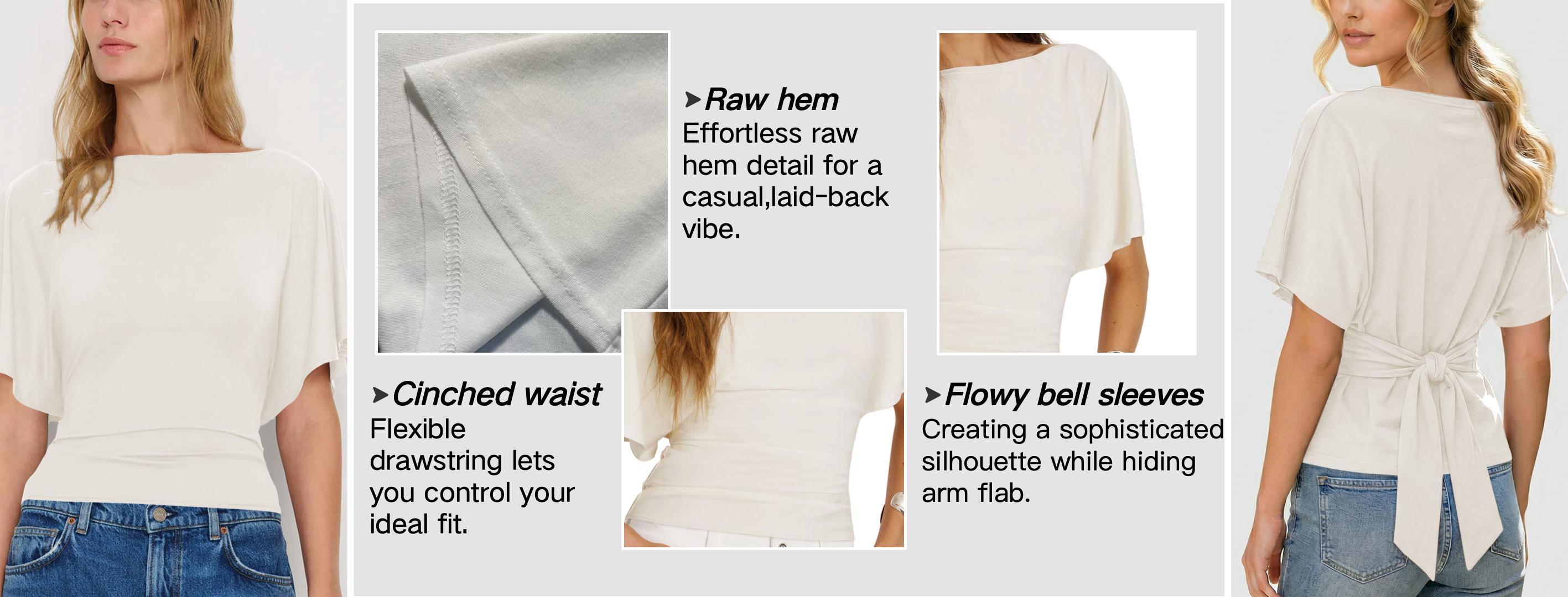 Hixiaohe Women's Fitted Shirt Short-Sleeve Boat Neck Knit Top Urban Fashion Wear Basic Training Shirt