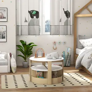 5-Piece Kids' Table and Chair Set with Storage, Ideal for Art, Playroom, Nursery, White Children's Indoor Furniture Set