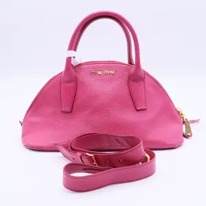 Pre-owned miu miu LEATHER Crossbody Bags Bowling Crossbody Bag Soft Calf Small Twins B21149