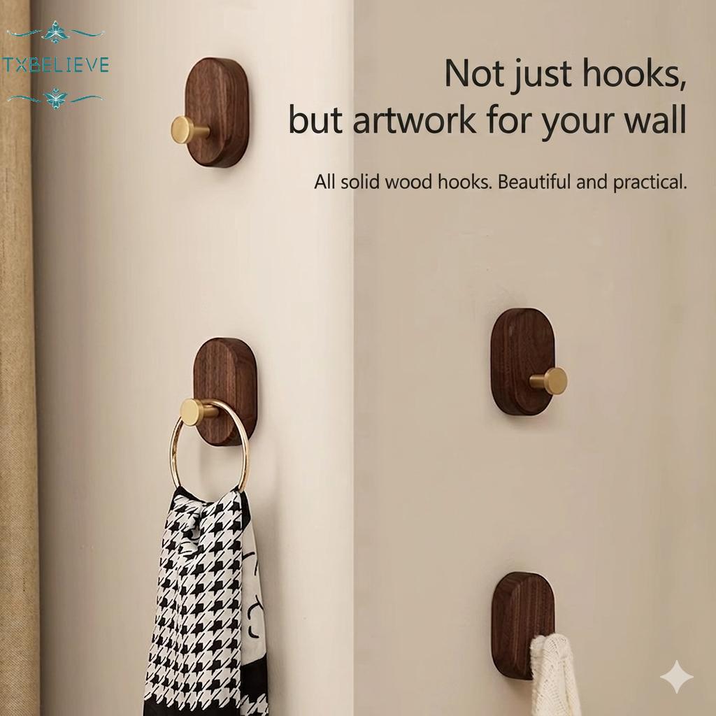 Wall-Mounted Coat Rack Wooden Coat Hook Entrance Wall Coat Hook, Wooden Hook Bedroom Coat Rack Wall Coat Rack with Hooks