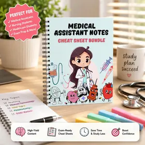 Medical Assistant Study Notes Bundle | 70-Page Healthcare Quick Reference Guide