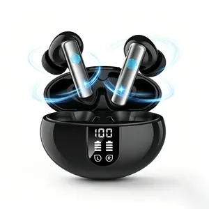 Wireless Earbuds Bluetooth Headphones, 50H Playtime with Mic, LED Digital Display Charging Case, IPX7 Waterproof, Deep Bass Stereo for iPhone/Android – Suitable for 169 translation languages, no subscription required,tiktokshopcreatorpicks