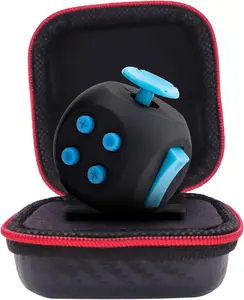 PILPOC theFube Fidget Cube with 12 Sides - Anti-Stress Toy for ADHD & ADD - Durable Black Cube with Carry Case - Ideal for Kids & Adults Seeking Focus & Stress Relief
