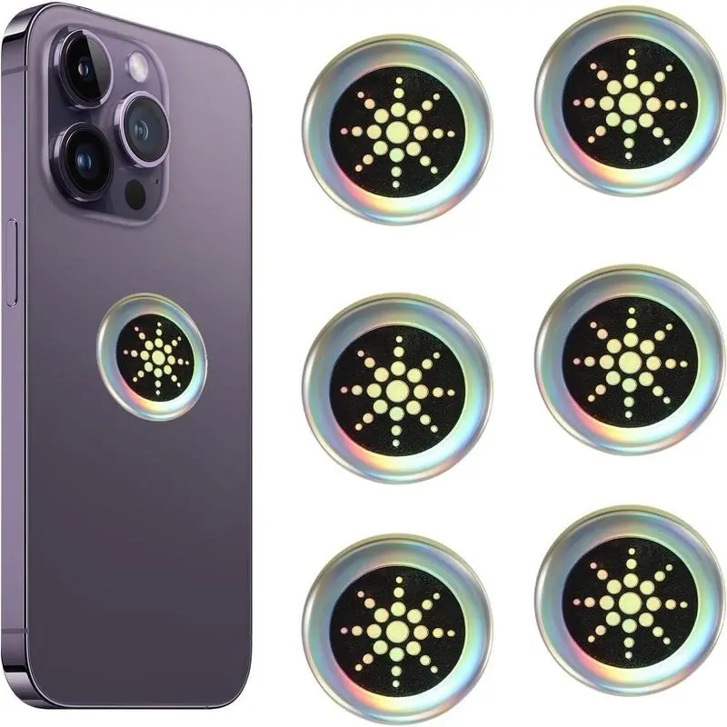 EMF-Reducing Stickers Multi-Device Protective Stickers Sleek Gold Finish for Phones Laptops AirPods 6pcs