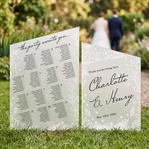 Wedding Sign & Seating Chart Bundle — Botanical Line Art