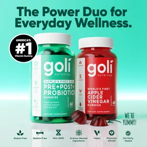 Power Wellness Duo for Gut, Digestion & Immune - World's First 3-in-1 Pre, Post, Probiotic, Apple Cider Vinegar & Vitamin B12 Gummies. Gluten-Free, Vegan, Non-GMO & Gelatin-Free