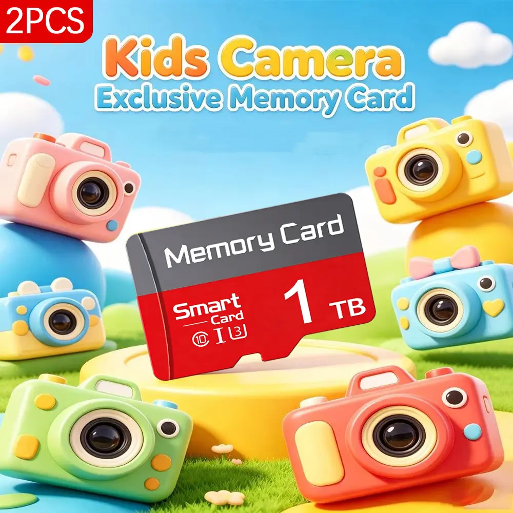 2-Pack 1TB Micro SD Card with SD Adapter, Class 10 Reliable Storage TF Memory Card for Surveillance Camera, Bluetooth Speaker