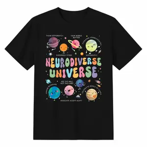 Men's Casual Round Neck Short-Sleeve T-Shirt - Autism Awareness, Neurodiverse Universe, Sped Teacher, Sp Neurodiversity, Special Education - School Streetwear Tee