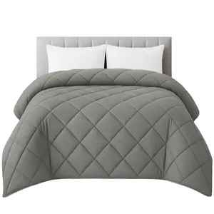 Lux Decor 1Pc Comforter - Soft Polyester Breathable Fluffy Versatile Bedding -All Season Down Alternative Filling -Diamond Stitching