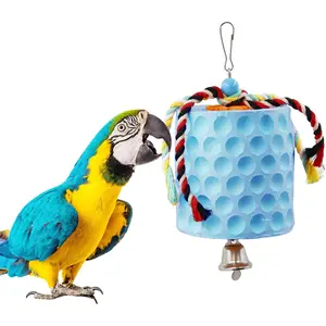 Extra Large Bird Chewing Toy, Parrot Beak Grinding Calcium Stone with Bells, Bird Cage Accessories for Cockatiel Parakeet Parrot Budgies Rat Hamster Chinchilla Rabbit Bunny African Grey