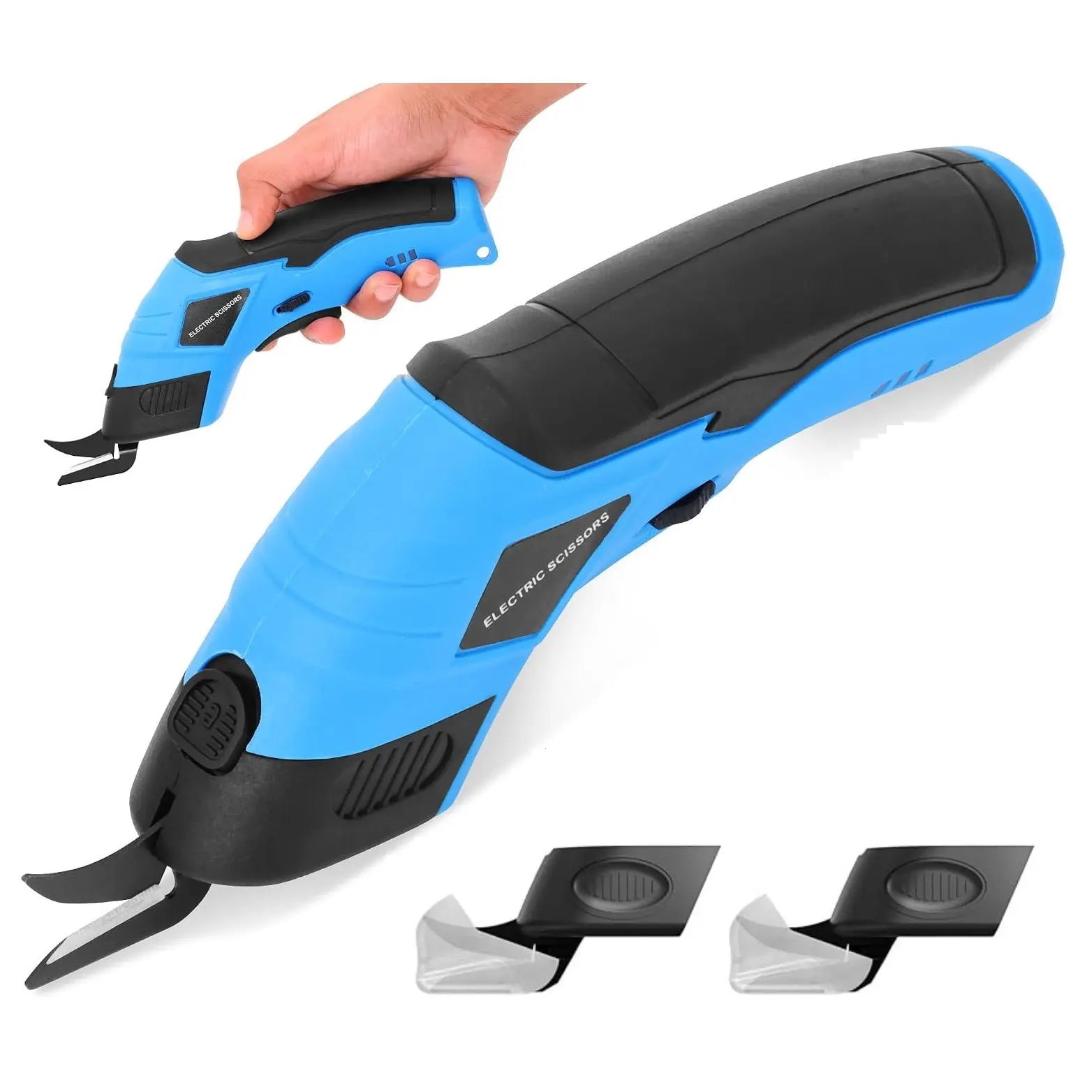 2026 Powerful Cordless Electric Scissors Cardboard Cutter with Safety Lock & 2 Extra Blades, Heavy-Duty Cardboard & Box Cutting Tool, Rechargeable Electric Scissor for Fabric