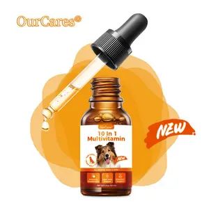 OurCares 10-in-1 Multivitamin Liquid Drops for Dogs (Chicken Flavor) – 60ml | With Vitamins, Minerals, Omega-3 & Glucosamine, Supports Whole-Body Health, Joint Mobility & Skin Wellness，dog Natural Supplements  GLB