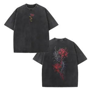 Tokyo Ghoul Spider Lily & Centipede Vintage Washed T-Shirt | Unisex Casual Fashion Short Sleeve, Anime Graphic Tee for Fans, Perfect Gift for Friends