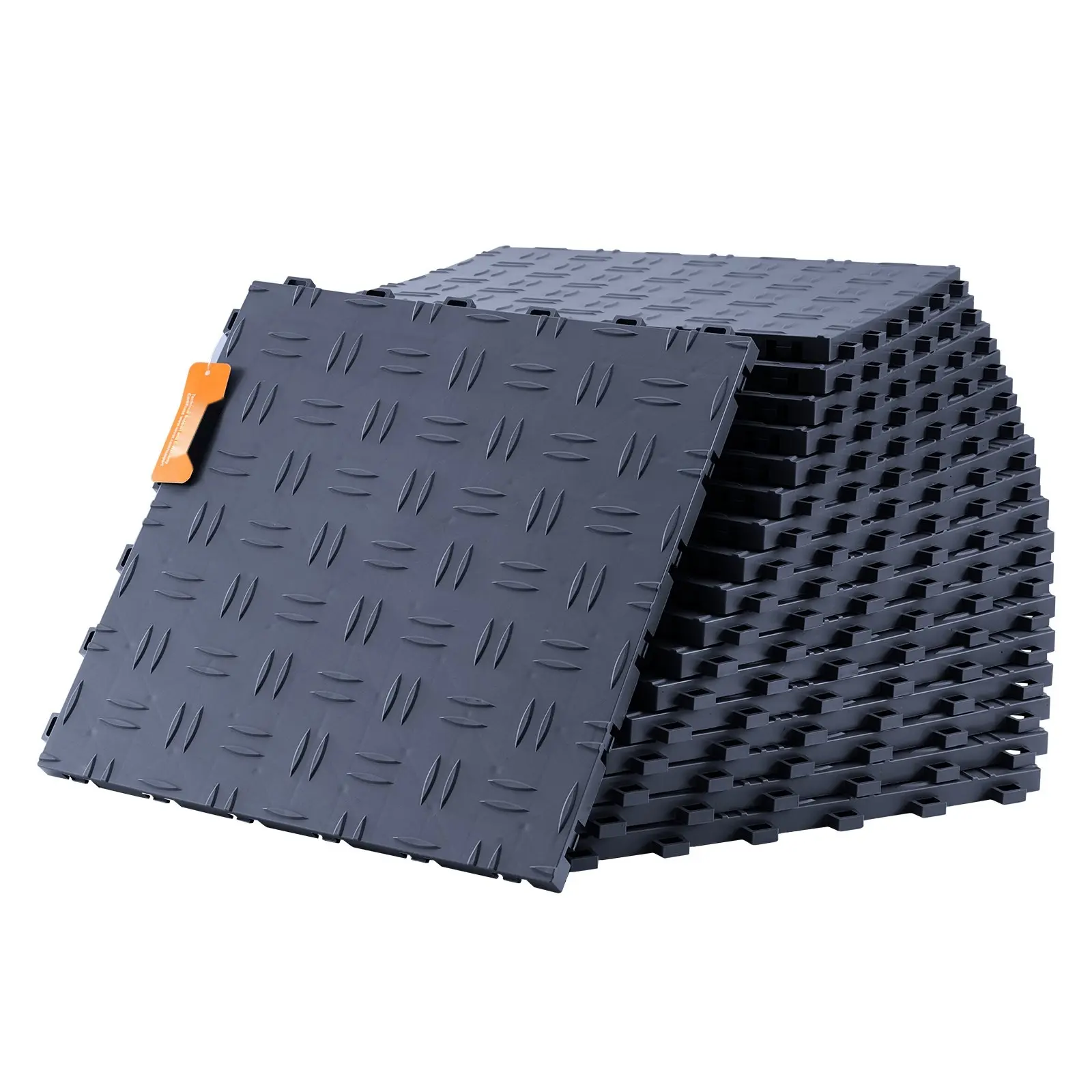 Interlocking Garage Floor Tiles 12 x 12 x 0.53 Inch, 25 Pack Non-Slip Double-Sided Texture Tiles For Garages, Basements, Workshops, Repair Shops, Graphite Gray, Durable Floor Covering
