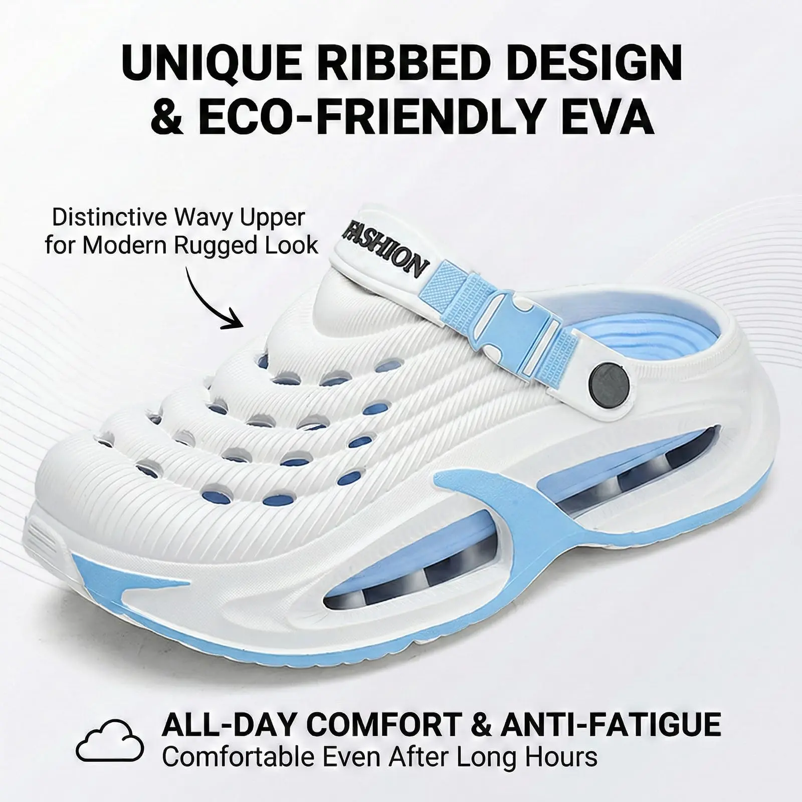 Comfortable Clog Shoes for Men Women, Lightweight Waterproof Slip On Sandals with Adjustable Back Strap, Casual Outdoor Garden Shoes