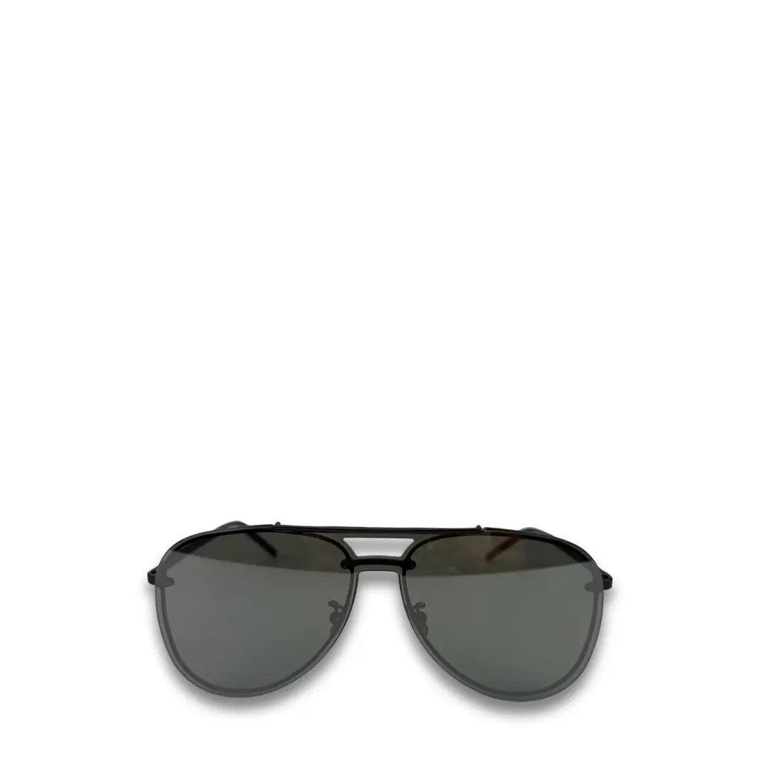 Pre-owned YSL Black Metal Aviator Sunglasses