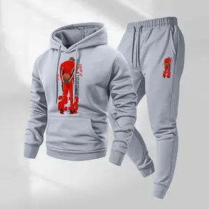 Men's Basketball Sport Print Hoodie and Drawstring Sweatpants Set, Menswear, Casual Athletic Long Sleeve Hooded Jacket & Trousers for Fall & Winter, Men's Clothing for Daily Wear, Sportswear Indoor Outdoor, Tracksuit, Athleisure